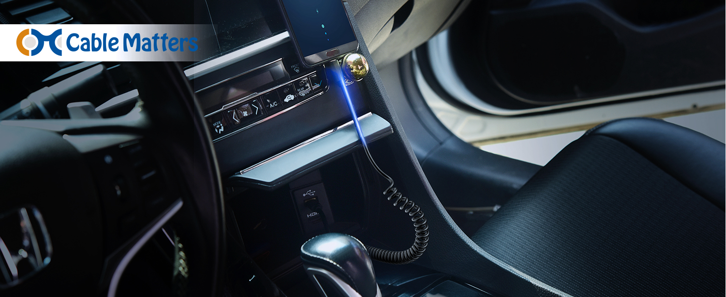 Coiled USB-C to USB-A Charging Cable