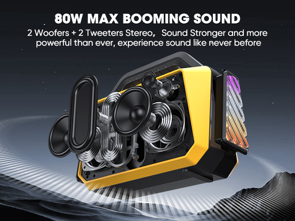 80W max booming sound