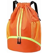 Hoedia Sports Drawstring Backpack - String Swim Gym Bag with Shoes Compartment and Wet Proof Pock...