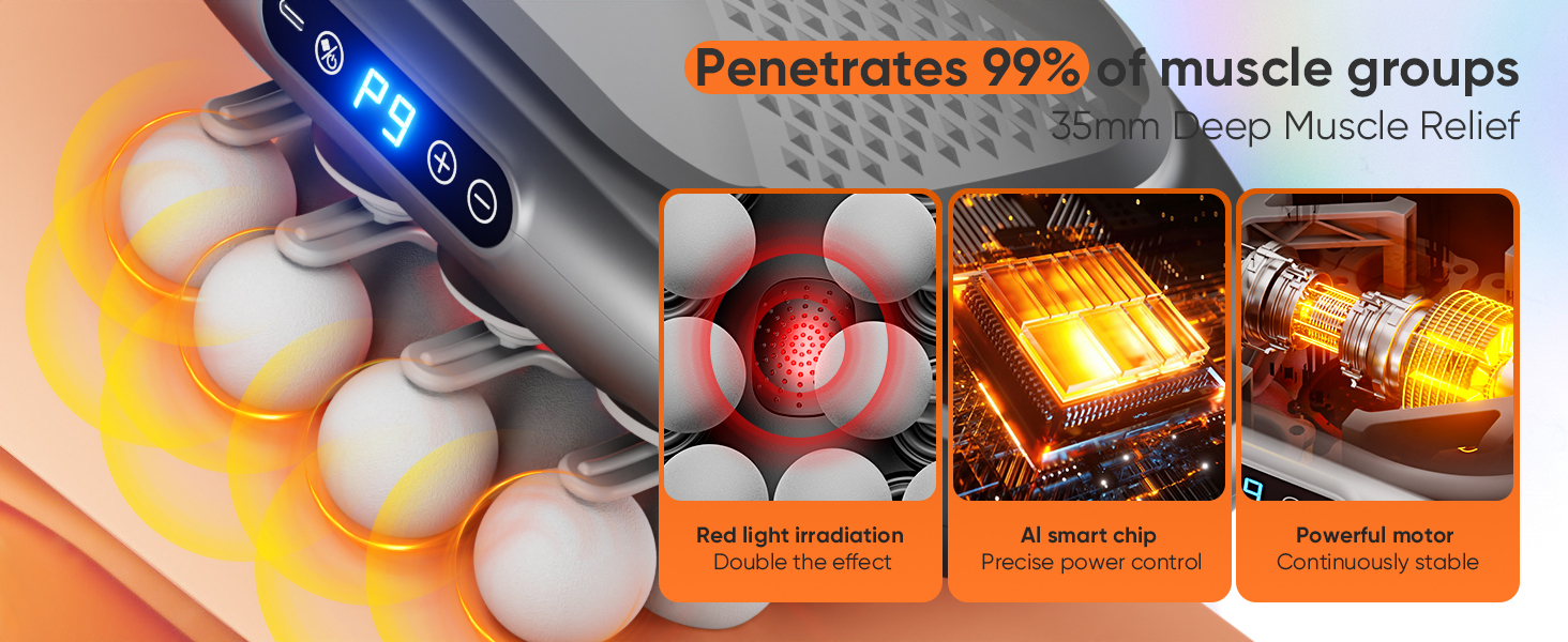 16 Head Massage Gun Deep Tissue Quiet Muscle Massage Gun for Back