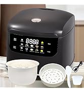 Portable 2 Quart 2L Mini Ceramics Rice Cooker,6 Cups Cooked/3 Cups Uncooked,400W Non-Stick Pot Ri...