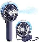 SWEETFULL Misting Fan Portable - 180° Foldable Handheld Personal Fan with Mist Spray, 3 Speeds, 3...