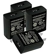 HomeSpot UL-Listed Universal US 5V1A USB Wall Charger Plug in-Door Power AC Adapter for Travel Of...