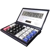 Maizoon Solar Dual Power Calculator with 12-Digit Display Large Screen Folding Flip Cover Big But...