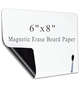Betorcy Small Magnetic Dry Erase Board Sheet for Fridge, 6"x8" Erasable Refrigerator WhiteBoard f...