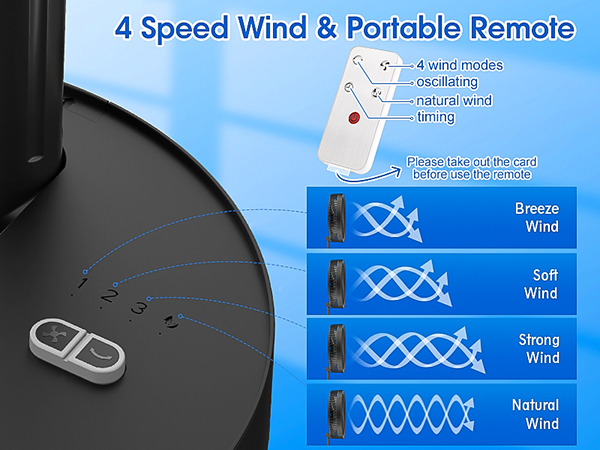 Portable Folding Fan with Remote