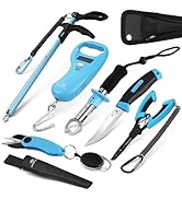 Mossy Oak Fishing Tools Kit- Fishing Plier, Fish Fillet Knife, Fish Lip Gripper, Hook Remover, Di...