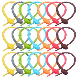 AYWFEY 21 Pieces Colorful Silicone Twist Ties