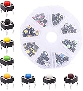 TWTADE 160PCS Momentary Tactile Touch Micro Push Button Switch tact 6x6x5mm Tactile Switch kit,Ea...