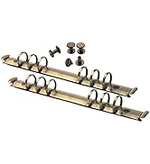 2PCS 6-Ring Binder Mechanism A5 Notebook Mechanism Replacement Kit Bronze Metal Clip Ring Binder ...