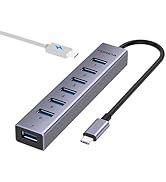 USB C to USB Hub, 8 Ports USB 3.0 Adapter with 7 USB 3.0 Data Ports,USB Splitter with USB C 5V/3A...