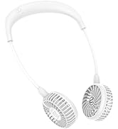 PANERGY Portable Neck Fan Rechargeable Hand Free Personal Fan Mini Wearable Battery Operated USB ...
