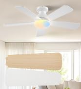 Amico 42 inch Smart Ceiling Fans with Lights, Small Low Profile Ceiling Fan, Remote/Alexa Voice C...