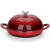E-far Dutch Oven for Sourdough Bread Baking, 6 Qt Round Enameled Cast Iron Dutch Oven for Homemad...