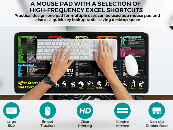 Large Mouse Pad Excel Shortcut Key