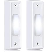 2 Pcs Lighted Doorbell Button, Wired Door Bell Push Buttons LED Door Chime, Wall Mounted Doorbell...