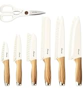 Hancorys Knives Set for Kitchen, 13 Pieces Knives Set with Nonstick Ceramic Anti-Rust Coating, Ch...