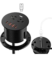 Kungfuking Desktop Power Grommet, Fast Charging Port 35W USB C, Flush Mount Recessed Outlet 3inch...