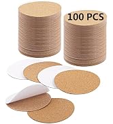100 PCS self Adhesive Cork for Coasters Bulk,4"x 4" Coaster Bottoms self Adhesive,Round Coaster B...