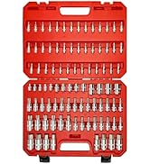 EACELIY 92PCS 1/4” 3/8”and 1/2” Allen and Torx Bit Socket Set,Drive Torx/Tamper Proof Torx/Hex, S...
