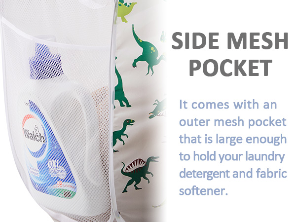 Laundry Basket with Side Pocket