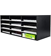 PAG Mail Sorter Organizer, Wood Countertop Literature Organizer, Student Mailbox for Classroom, D...