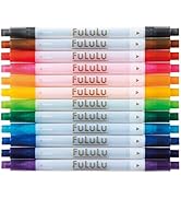 SUN-STAR FULULU Twin Tip Pen 12 Markers for Coloring and Taking Notes, Basic Color Set