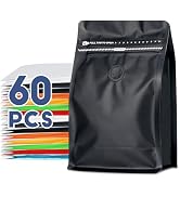 Coffee Bags with Valve(60pcs,8 oz,1/2 lb) Vented Coffee Beans Packaging Bags High Barrier Aluminu...