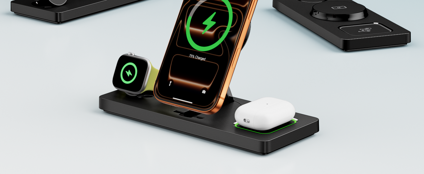 magnetic 3 in 1 foldable charging station for Apple