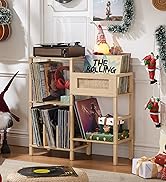 rattan record player stand