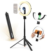 KraftGeek 10.2" Magnetic Ring Light with Stand, 5000mAh Rechargeable | N52 Magnetic Mount, Auto-O...