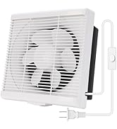 MEKOTRIN 6 Inch Exhaust Fan with Mesh, Through-wall installation Ventilation Fan 110V, Shutter Bo...