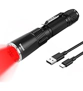 CROSSBLAZE Rechargeable Red Light Flashlight, Long Range 984 FT Super Bright Light for Coyote Hun...
