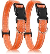 Dog Shock Collar Replacement Strap 2 Pack, Adjustable Reflective Nylon Bark Collar with Buckle, C...