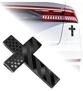 3D 2.56"x1.77" Jesus Cross for Car Metal Emblem American Flag Texture,Stylish Cross Car Decal Bad...