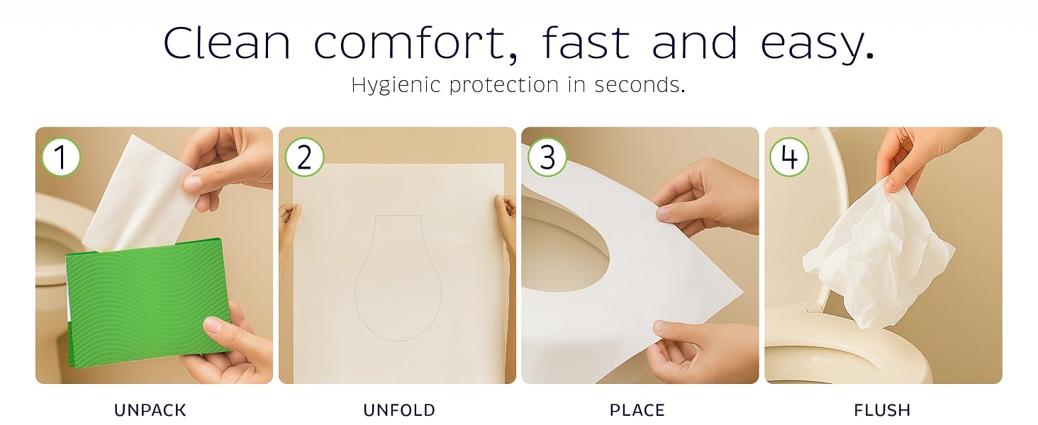 how to use, flushable toilet covers, step-by-step, clean restroom, outdoor solution