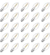 Goothy 25 Pack C7 Led Replacement Christmas Light Bulb, 0.6W C7 Clear Glass LED Bulbs for Christm...