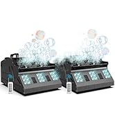 DazzlingStage 2000W Fog Machine, 3 IN 1 Fog Bubble Machine with 2 Bubble Fans, 7 CH RGB 18 LED Li...