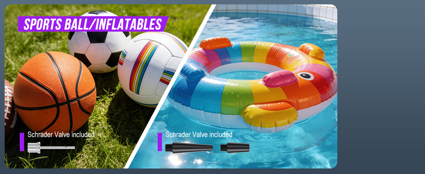 portable air compressor for sports ball or inflatables