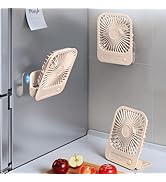 WISFISSH Magnetic Ultra-Thin Wall Fan,Portable USB-C 1200mAh Rechargeable Desktop Fan with Strong...