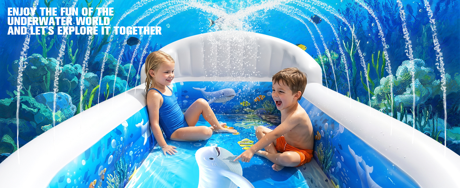 inflatable pool with sprinkler