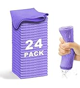 WEAWE Microfiber Cleaning Cloth-24Pcs (13x13 inch) 2100 Series Ultra Soft Highly Absorbent Rags f...