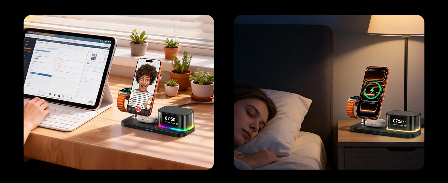 alarm clock with phone charger