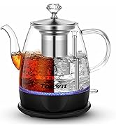 Topwit Electric Kettle Glass, For Hot Water, Tea and Coffee Dual Purpose Design, BPA-Free, 1L Pou...