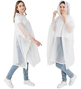 TUNCHMO Reusable Adult Rain Ponchos 2 Count (Pack of 1) Waterproof Lightweight for Women and Men ...
