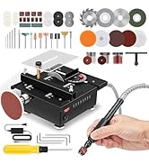 Upgraded 400W Mini Table Saw, Desktop Electric Saw for Crafts, Speed & Angle Adjustable, Cutting/...