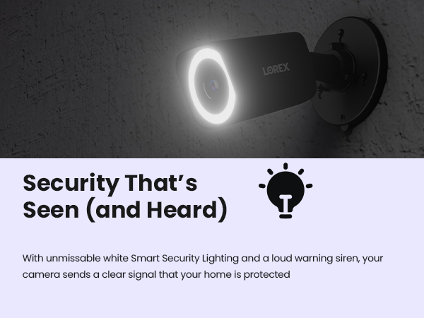 Security That's Seen (and Heard) with white Smart Security Lighting and Siren