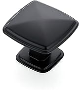 Ravinte 25 Pack Matte Black Kitchen Cabinet Square Knob Single Hole Cabinet Hardware for Dresser ...