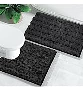 Yimobra Luxury Chenille Bathroom Rugs Sets 2 Piece, Extra Thick Non Slip Quick Dry U Shaped Toile...