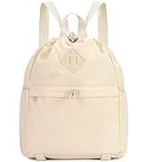 WANDF Drawstring Backpack Sports Gym Bag with Yoga Mat Strap, Water-Resistant String Backpack Cin...